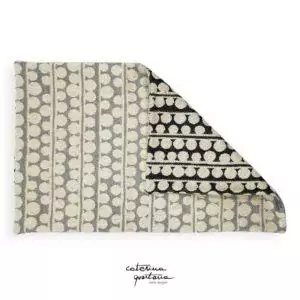 Tovaglietta in Lino disegno Bouclé colore grigio e nero