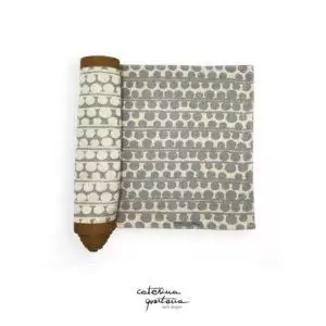 Striscia Decorativa in Lino Grigio e bordo gross grain