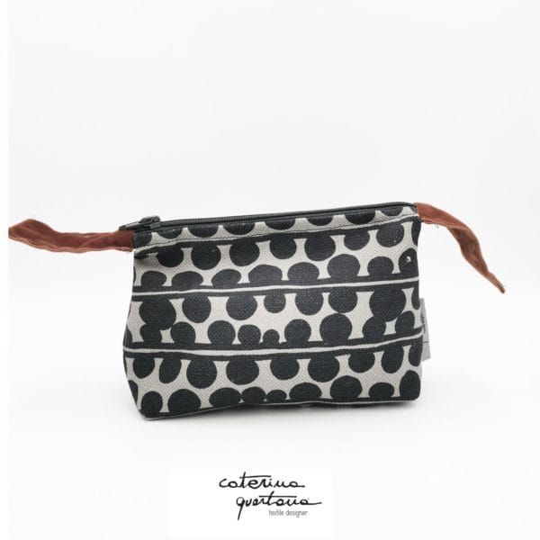 Bouclé and Rust Color Velvet Clutch Pochette