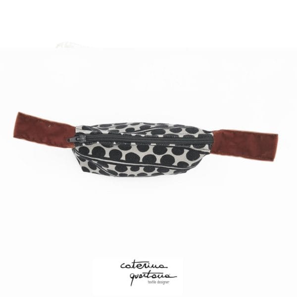 Bouclé and Rust Color Velvet Clutch Pochette - Image 3