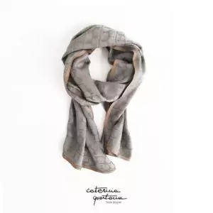 Gray Jacquard Bouclé Foulard Scarf