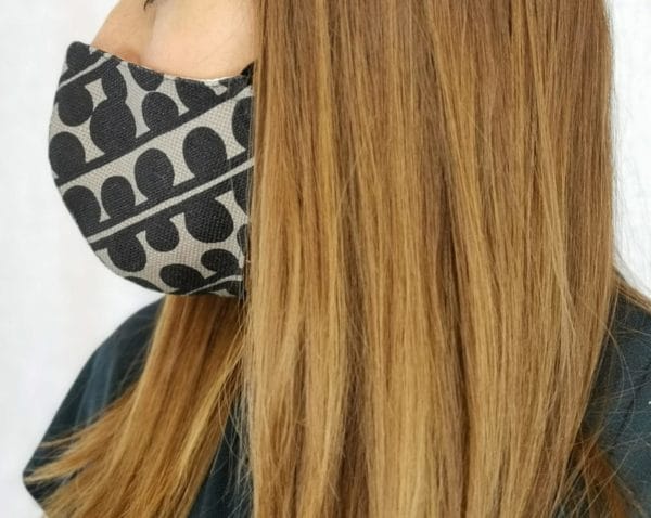 Mascherina CQ  Cono in Lino Grigio Design Bouclè - immagine 3