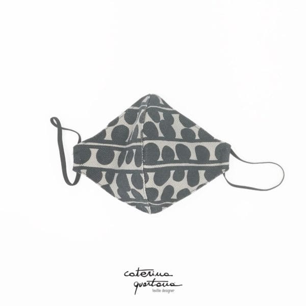 Mascherina CQ  Cono in Lino Grigio Design Bouclè