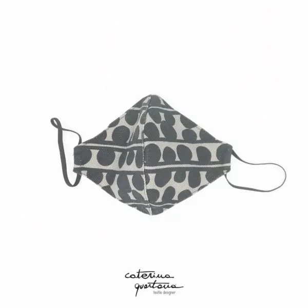 CQ Cono Mask in Gray Linen Design Bouclè
