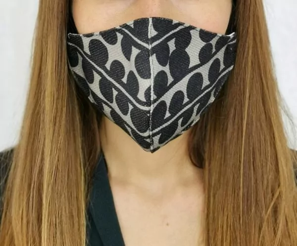 CQ Cono Mask in Gray Linen Design Bouclè - Image 4