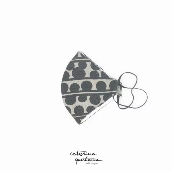 CQ Cono Mask in Gray Linen Design Bouclè - Image 2