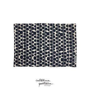 Tovaglietta in Lino con stampa Bouclé colore nero ed écru