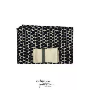 Tovaglia in Lino con stampa Bouclé colore nero