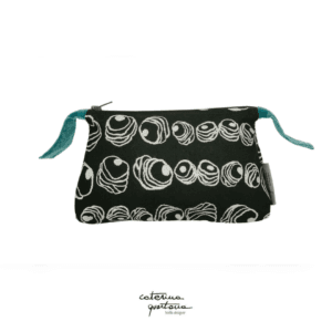 Pochette in tessuto jacquard colore nero bianco e velluto verde smeraldo