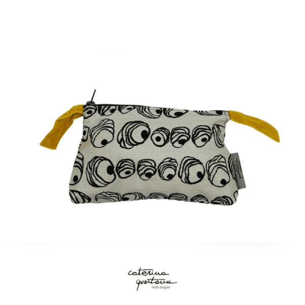 Clutch bag in lemon jacquard fabric