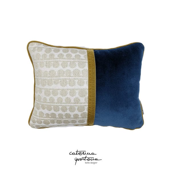 Cuscino in lino Ecru’ bordeaux e bluette
