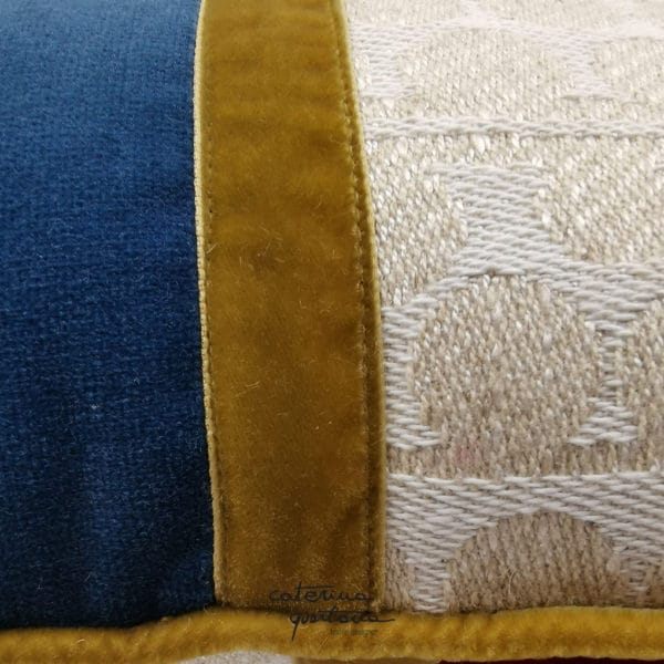 Cuscino in lino Ecru’ bordeaux e bluette - Image 4