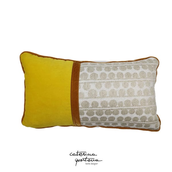 Cuscino in lino Ecrù Ruggine e Limone