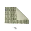 Linen placemat Frisée design in forest green and natural color