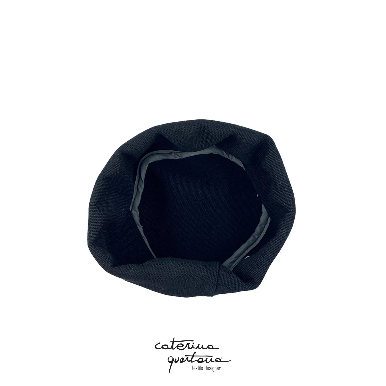 Linen basket Frisée design in forest green and black, gold velvet - Image 2
