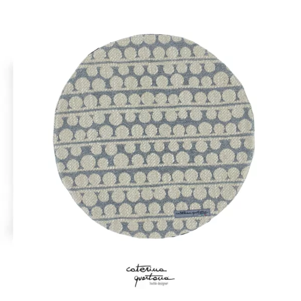 Sottopiatto in Lino disegno Bouclè color nero e grigio - immagine 3