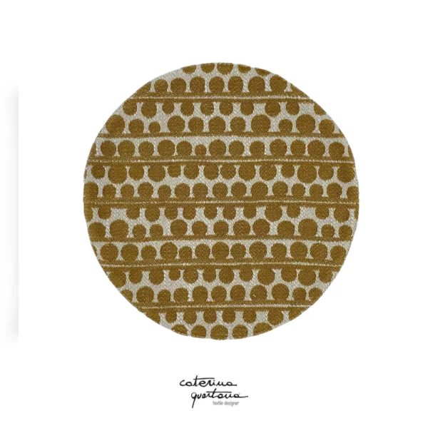Sottopiatto in Lino disegno Bouclè color écru e biscotto