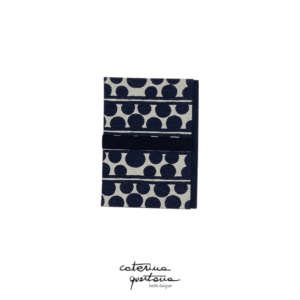 Writing notebook in linen with black Bouclè design with black elastic