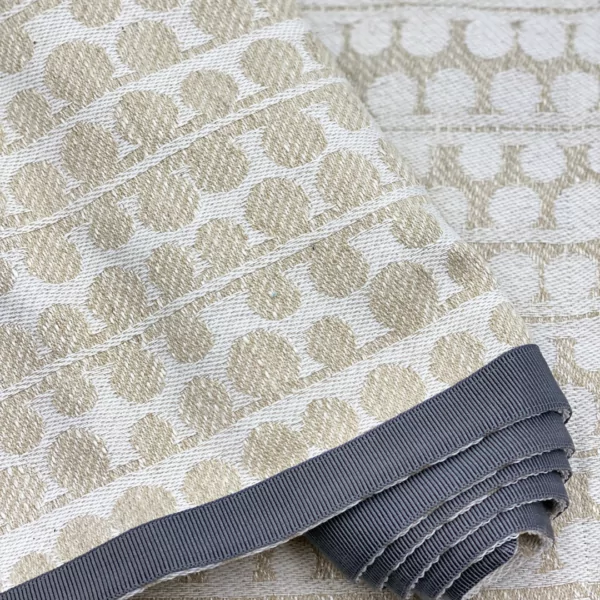 Decorative Strip in Linen Bouclè design in ecru, with border in gray canetè - Image 3
