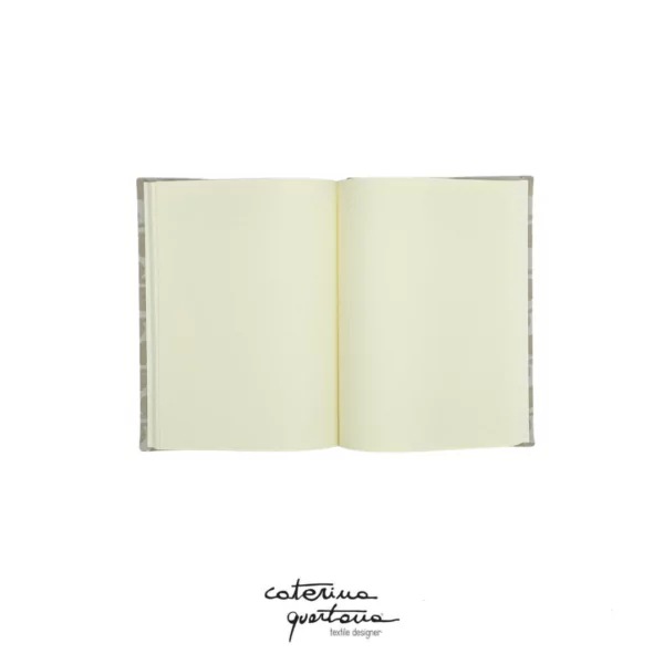 Quaderno da scrittura in lino disegno Frisée color grigio e verde acqua - immagine 2