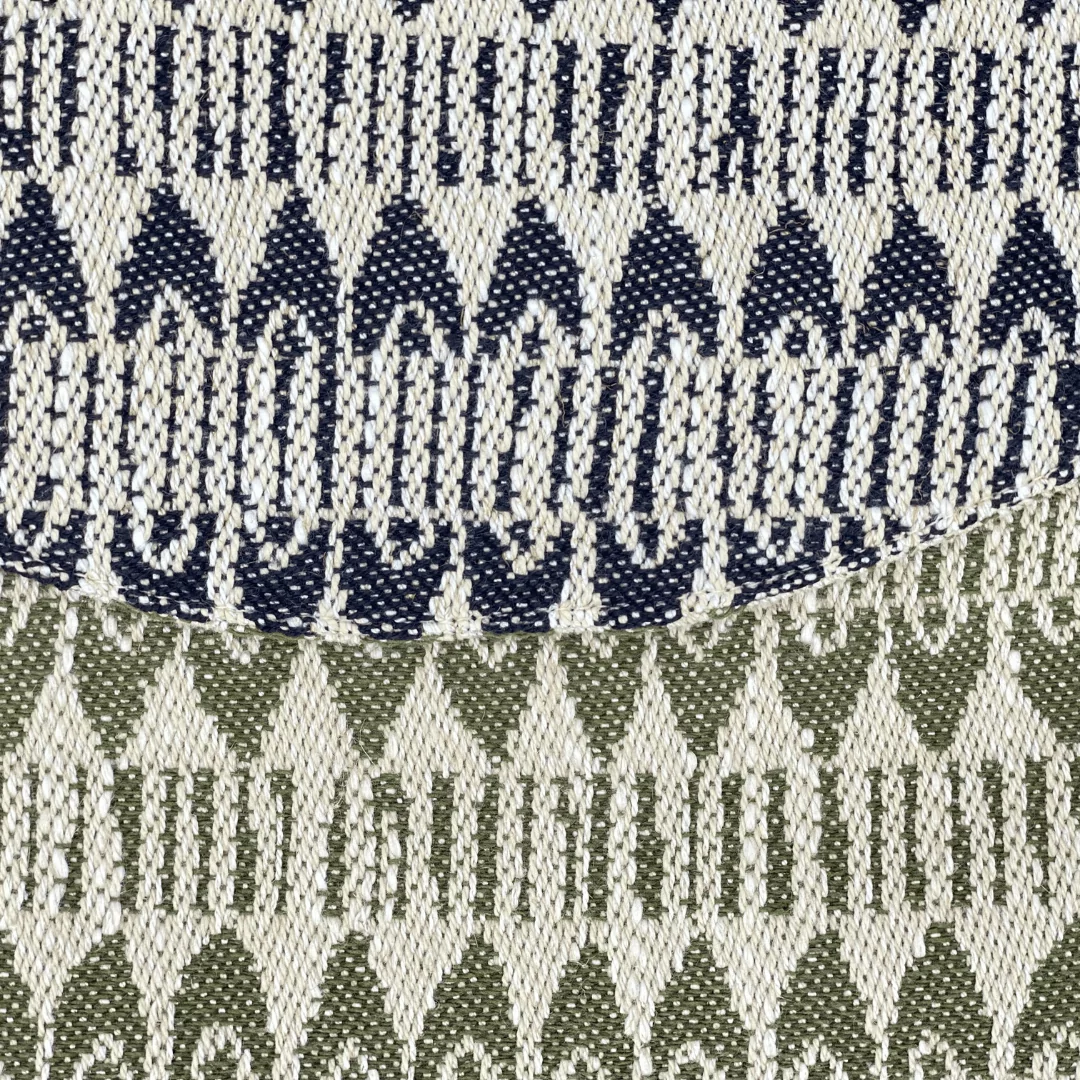 Sottopiatto in Lino disegno Frisée color nero e verde bosco - immagine 3