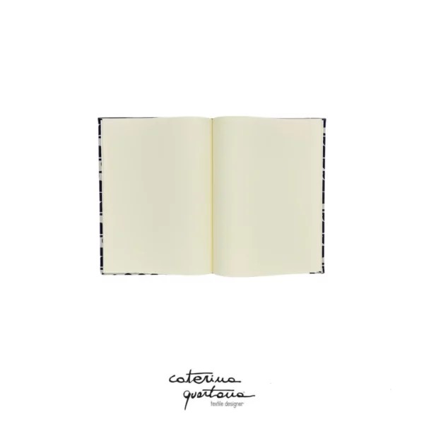 Quaderno da scrittura in lino disegno Bouclè color nero e bordeaux - immagine 2