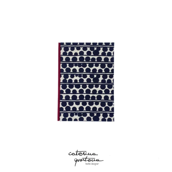 Writing notebook in linen with Bouclè design in black and burgundy
