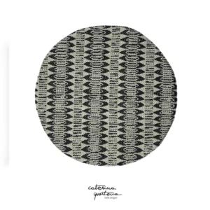 Sottopiatto in Lino disegno Frisée color nero e grigio