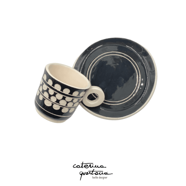 Tazzina da caffè nera e bianca con disegno Bouclè - Image 2