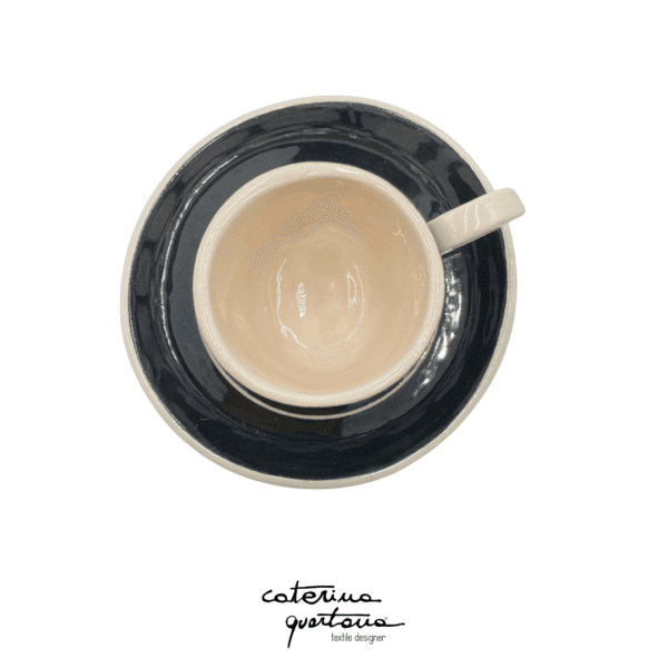 Tazzina da caffè nera e bianca con disegno Bouclè - Image 3