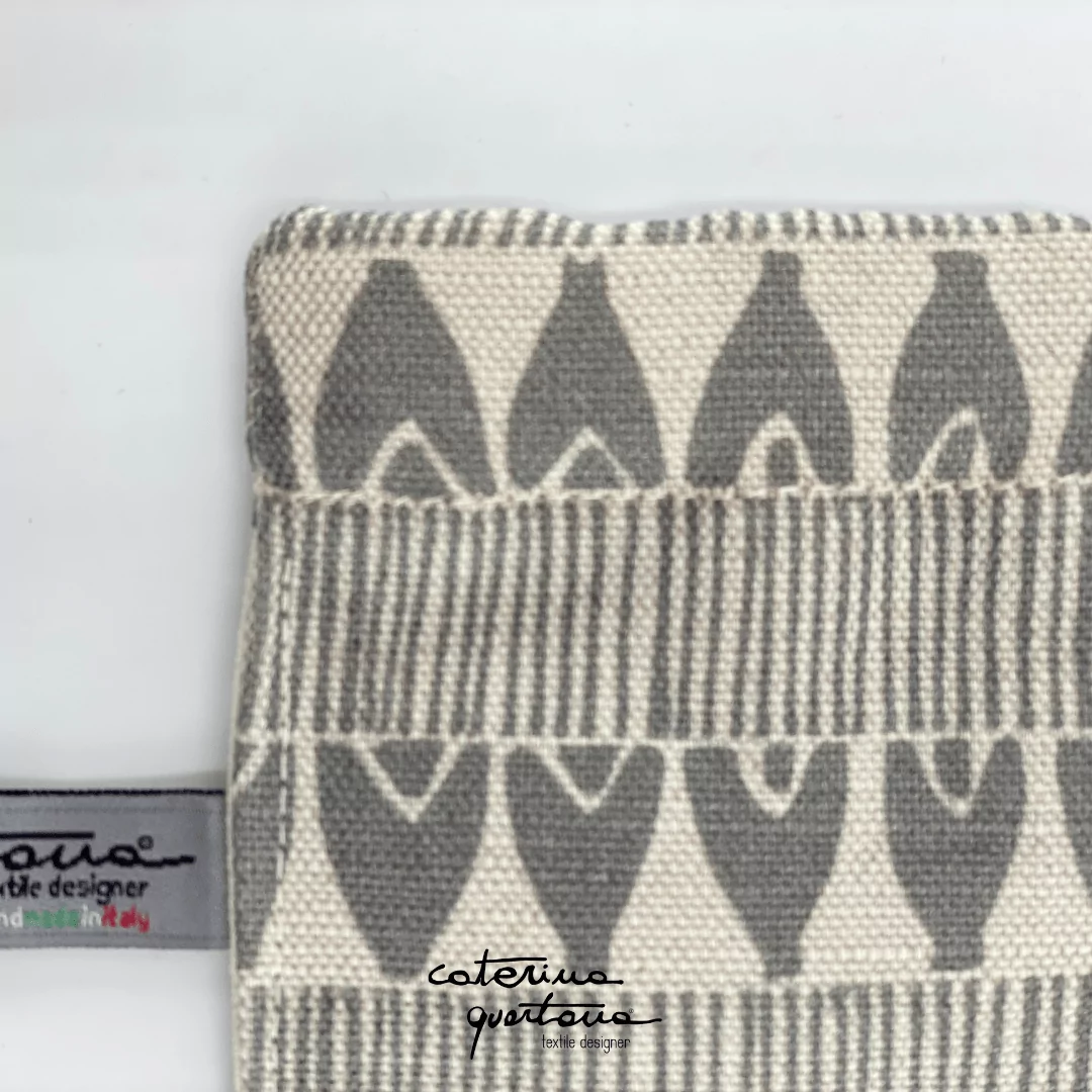 Custodia per occhiali in Lino disegno Frisée colore grigio - immagine 2