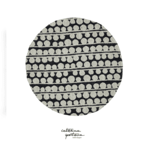 Sottopiatto in Lino disegno Bouclè color nero e grigio