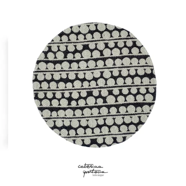 Sottopiatto in Lino disegno Bouclè color nero e grigio