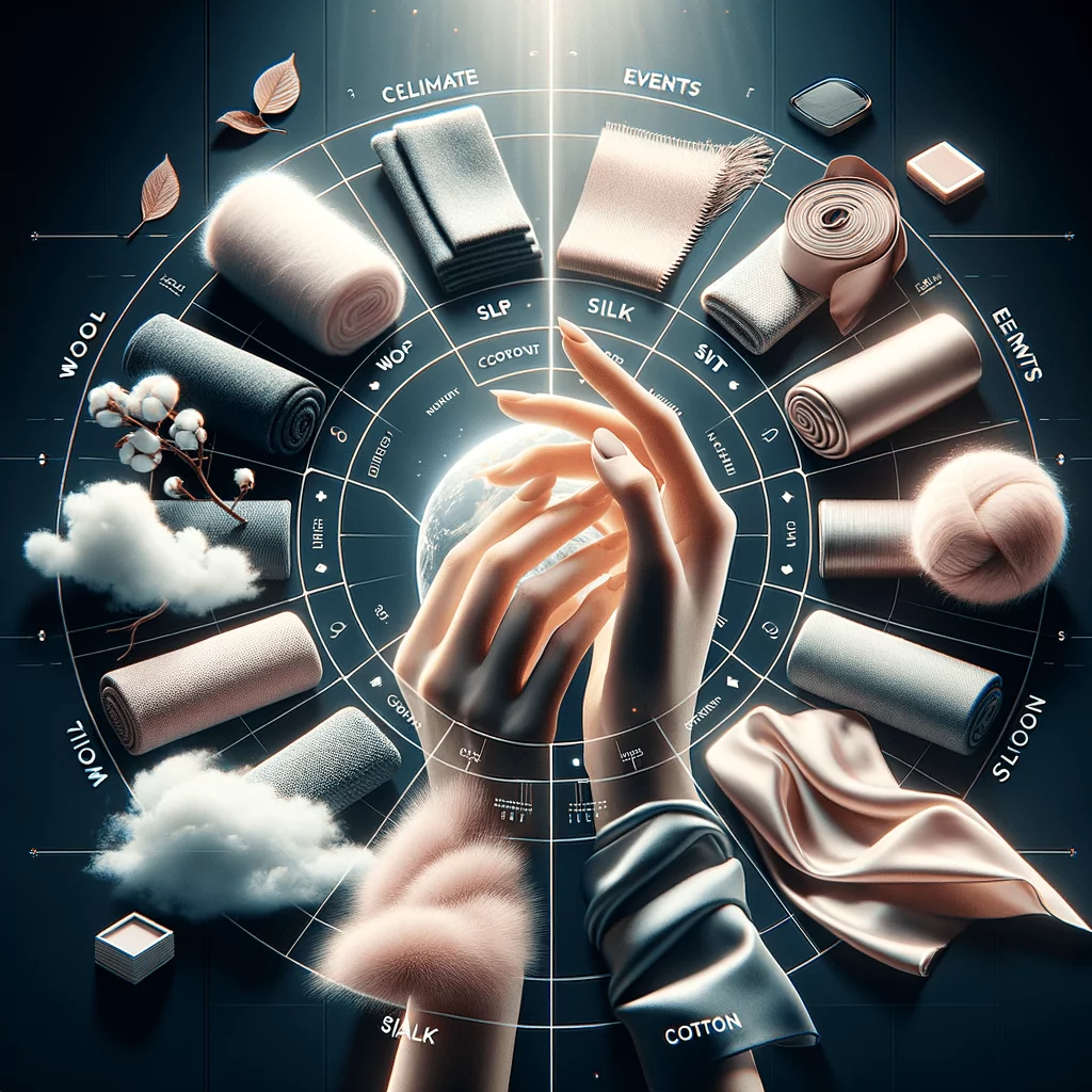 Lana, Seta e Cotone: Quale Tessuto Scegliere per Ogni Occasione? - Guida alla scelta del materiale perfetto per i tuoi accessori moda in base a clima, eventi e stile personale.