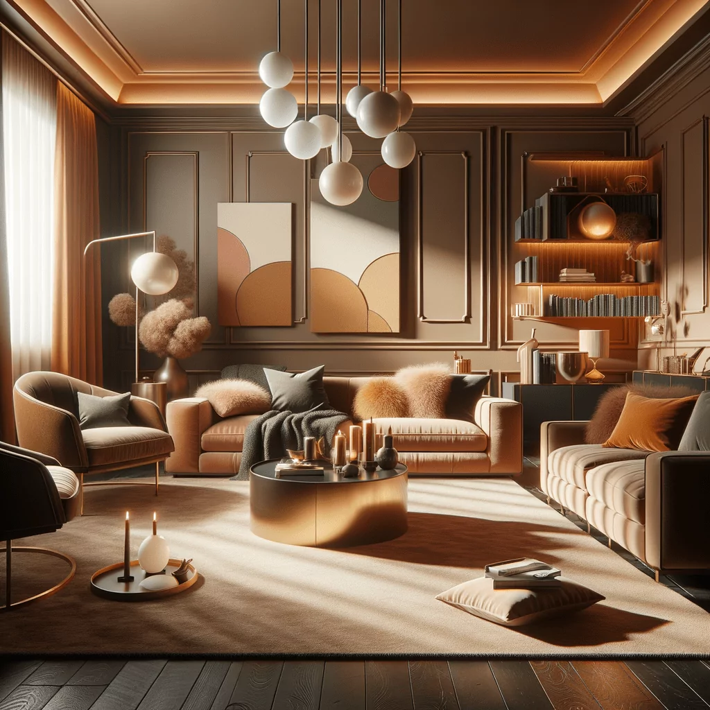 Palette Cromatica 2025: Colori Terrosi per un Living Raffinato - Approfondisci l'uso di tonalità calde e naturali, come il terracotta e il verde oliva, per donare al tuo soggiorno un'atmosfera sofisticata e accogliente.