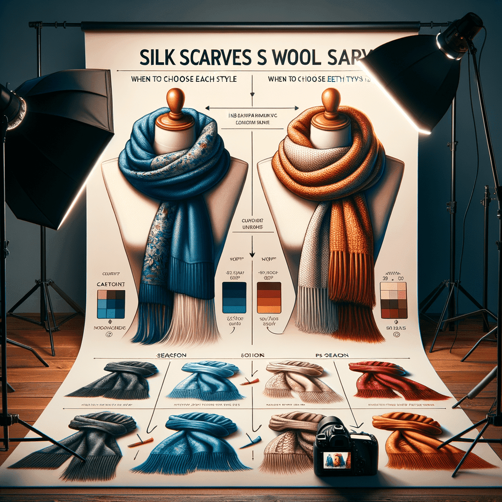 Sciarpe di Seta vs. Sciarpe di Lana: Quale Scegliere e Quando? - Guida alla scelta della sciarpa perfetta in base alla stagione e al tuo stile personale.