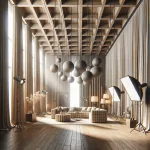 Tende per Soffitti Alti: Come Scegliere e Arredare con Equilibrio - Guida alla selezione di tende lunghe e strutturate per valorizzare ambienti con soffitti alti.