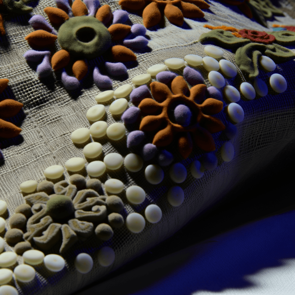 Pibiones: L'Arte del Rilievo nei Tessuti Sardi - Esplora la tecnica dei pibiones, caratterizzata da piccoli rilievi che creano motivi decorativi unici, simbolo dell'artigianato tessile sardo.