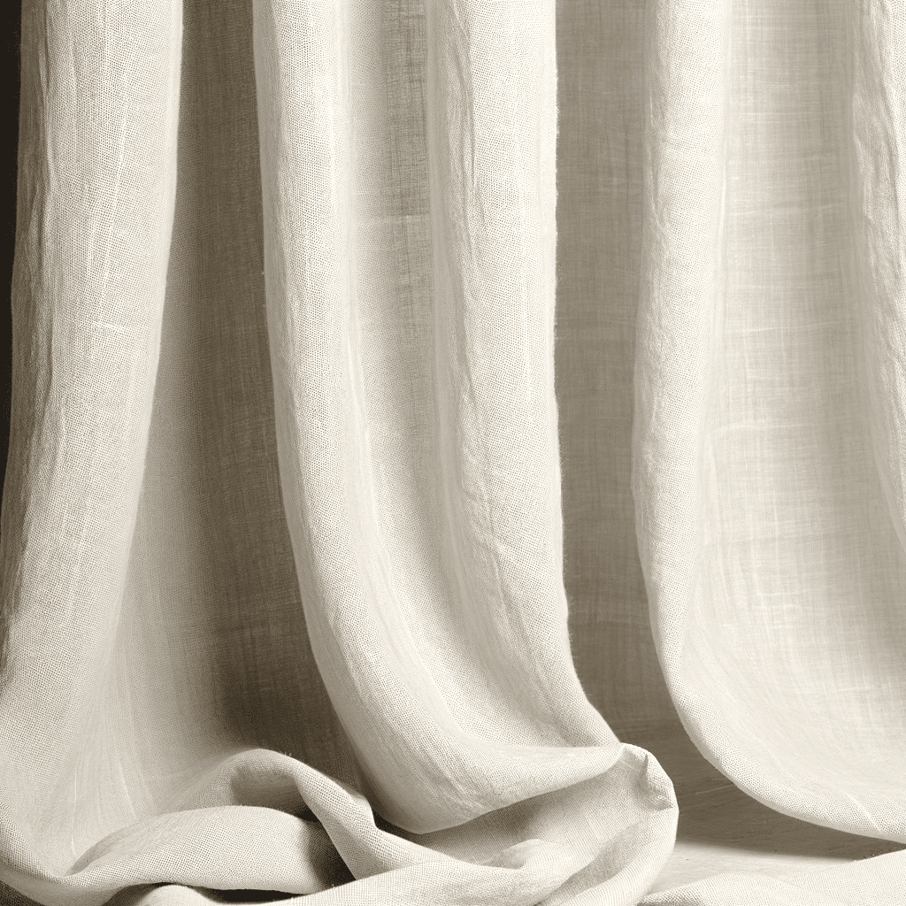 Tende in Lino Lavato: Il Tessuto della Purezza e dell’Equilibrio - Scopri la texture naturale e vissuta del lino lavato per ambienti calmi e sofisticati.