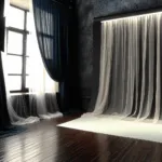 Tende per Ambienti con Pareti Scure: Come Illuminare con i Tessuti - Guida alla scelta delle tende per ambienti profondi e scuri, con focus su lino e trasparenze.