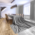 Tovaglie Lunghe a Caduta: L’Effetto Scenografico dell’Extra Length - Scopri come le tovaglie molto lunghe aggiungono teatralità e charme alla sala da pranzo.