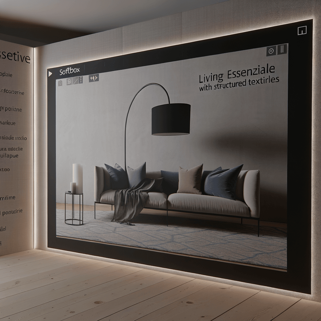 Living Essenziale con Tessili Strutturati - Equilibrio progettuale.